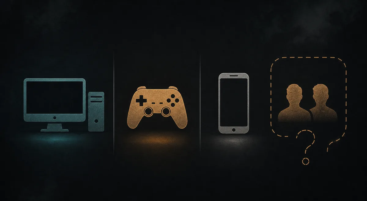 Editorial comparison visual for Scary Game 2 PC, console, mobile, and multiplayer questions